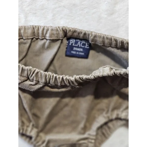 The Children's Place 24M Corduroy Dress & Bloomers Set Brown Ruffle Hem Floral - Picture 8 of 12